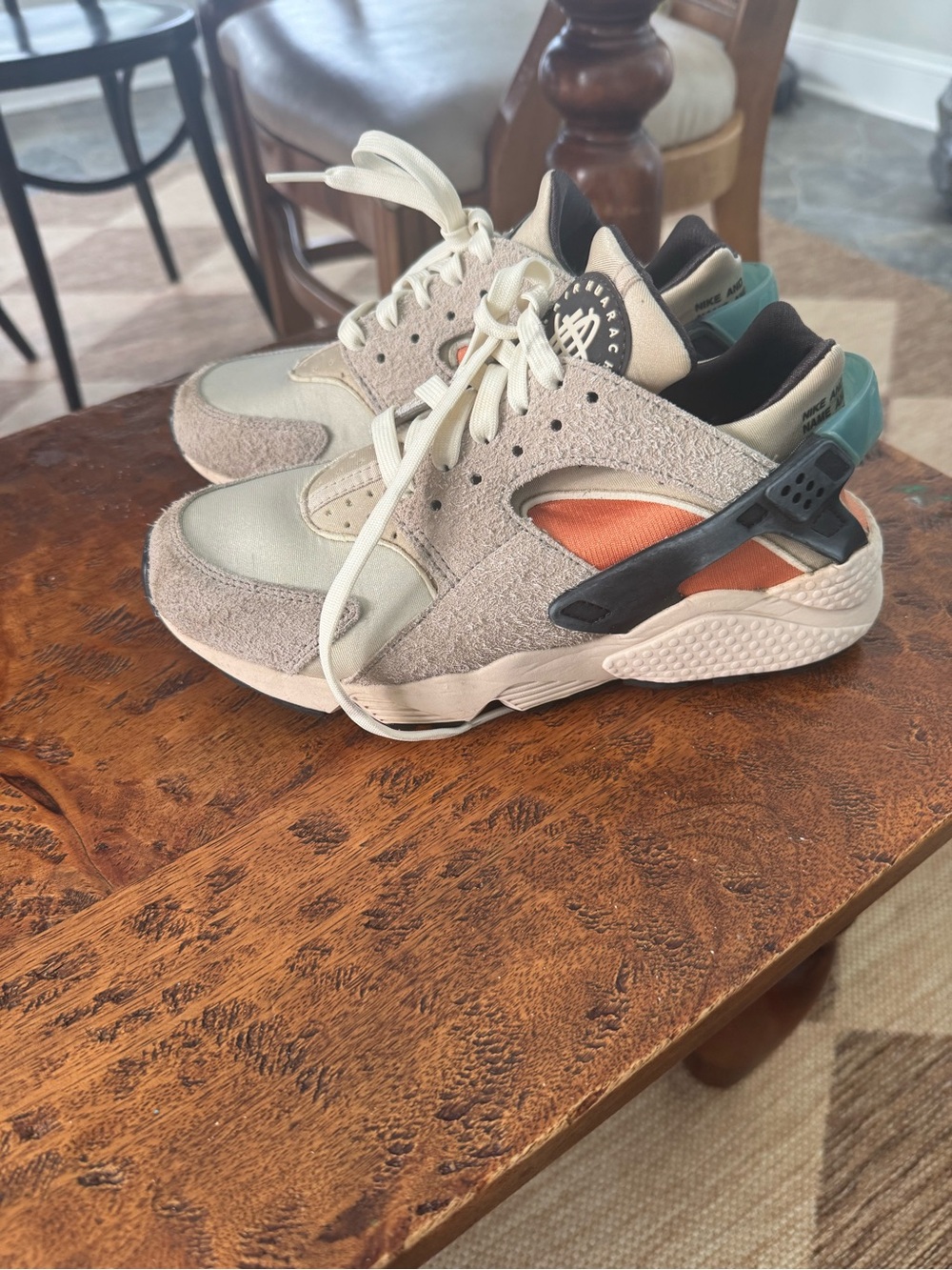 Nike Women's Athletic Sneakers in Beige, Orange & Teal